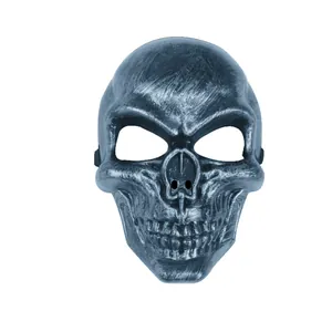 Scary full face skull warrior mask with metallic finish for Halloween and CS wargames