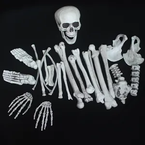 Halloween Haunted House Scary Human Skeleton Bones Simulated Skull Body Bone Bag For Bar Secret Room Party Escape Decor