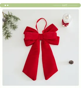 Hochwertige rote Samtschleife 3D Weihnachtsbaumschmuck für festliche Feiertagsdekoration