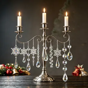 Clear acrylic snowflake and icicle ornaments set for festive Christmas tree decor.