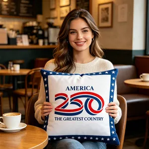 Μαξιλαροθήκη Λινού America 250 για την Ημέρα της Ανεξαρτησίας Happy 4th Of July Διακοσμητική Τετράγωνη Θήκη Μαξιλαριού για Καναπέ