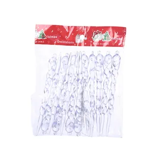 Pack of transparent spiral icicle ornaments for Christmas tree and window decor