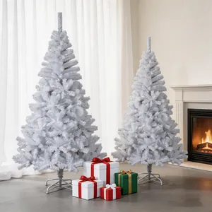 Moderner Reinweißer Künstlicher Weihnachtsbaum PE Simulation Nadelbaum Mit Robustem Metallständer Für Weihnachtsdeko Heim Einkaufszentrum Hotel Dekoration