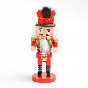Soldat casse-noisette classique rouge en bois 15cm décoration de Noël pour la table