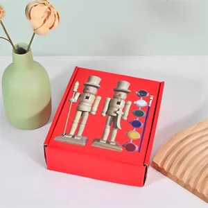 18cm DIY wooden nutcracker puppet painting set for kids creative arts and crafts activities
