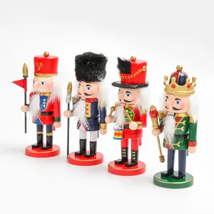 Collection de quatre figurines de soldats casse-noisette en bois de 15 cm pour Noël