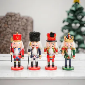 15CM Soldat Casse-Noisette en Bois Version Grosse Ornement de Noël Peint à la Main Marionnette Traditionnelle Décoration