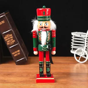Tradizionale soldato schiaccianoci in legno da 25 cm per decorazioni di Natale e Capodanno