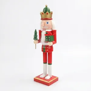 Traditional 38CM wooden nutcracker soldier puppet figurine for Christmas home decoration