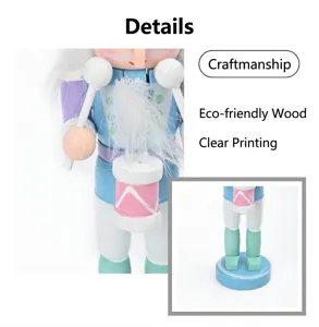 Macro-opname van een pastelkleurige houten notenkraker die vakmanschap en details toont