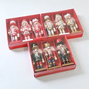 Collezione Tradizionale di Burattini Soldato Schiaccianoci in Legno Decorazione per Festa di Natale Ornamento Natalizio Regalo