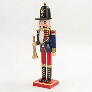 Klassischer 30 cm großer Nussknacker-Soldat aus Holz für die Weihnachtsdekoration