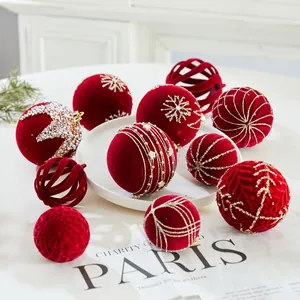 Kerst Vlokken Bal Ornamenten Plastic Vlokken Strass Kunstparel Vakantie Boom Home Party Decor Accessoire