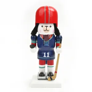 Vista detallada del cascanueces de jugador de hockey de 18 cm para regalo de Navidad