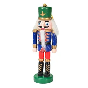 Traditional 12.5cm wooden nutcracker soldier ornament for festive Christmas tree decor
