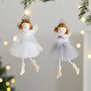 Süße Weihnachtsengel-Anhänger mit Netzröcken für die festliche Tannenbaumdekoration