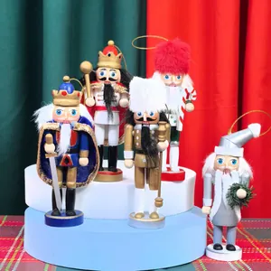 Klassieke Houten Notenkraker Soldaat Kerstboom Hangende Ornamenten Feestelijke Huisdecoratie Traditionele Koning Guard Figuren Hout Ambacht