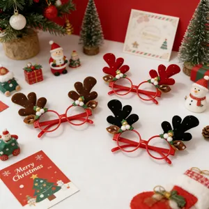 Occhiali Decorativi con Corna di Renna di Natale Occhiali per Foto Party Accessori per Feste per Adulti e Bambini