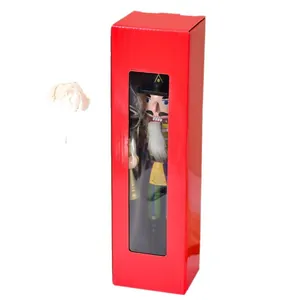 30cm painted wooden nutcracker soldier doll in a classic red gift window box