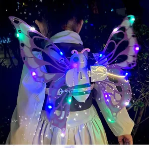 Electric glowing butterfly wings for girls with LED lights fairy costume back accessory