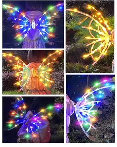 Electric glowing butterfly wings for kids' fairy costume featuring colorful LED lights