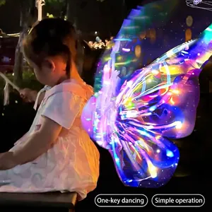 Electric glowing butterfly wings for kids, animated fairy wings with vibrant LED lights