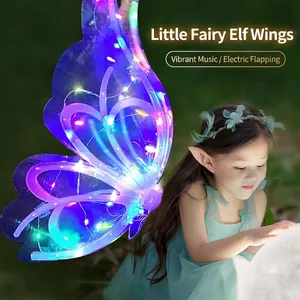 Electric glowing butterfly fairy wings with music and moving parts for girls