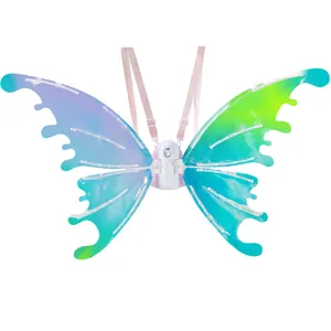 Electric glowing butterfly wings for kids featuring iridescent gradient colors and LED lights