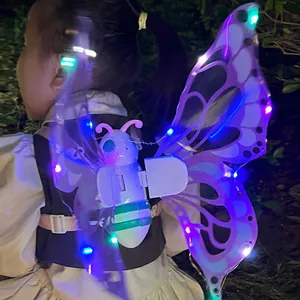 Electric glowing fairy butterfly wings with moving mechanism for kids' role play