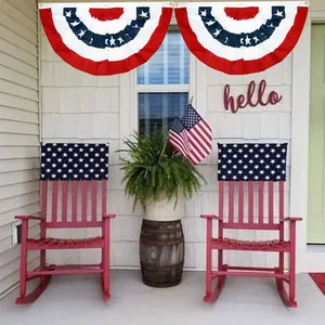 American Independence Day pleated half-round bunting flags for outdoor decor