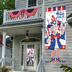 Decorative Independence Day hanging banner with Uncle Sam for porch and door display