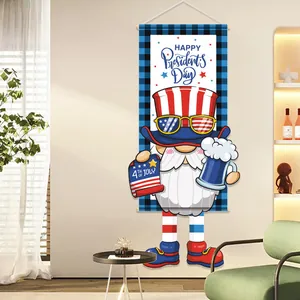 Patriotic Independence Day gnome banner decoration for indoor home party celebration