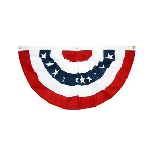 USA American flag pleated bunting banner for July 4th Independence Day outdoor decoration