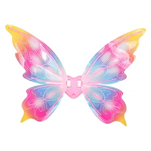 Electric glowing butterfly wings with moving fairy effect for girls' fairy costume.