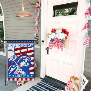 Independence Day Garden Flag featuring Statue of Liberty design for American outdoor decor