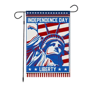 Double-sided Independence Day garden flag featuring Statue of Liberty for outdoor yard decor