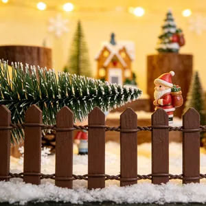 Miniature Christmas town micro landscape DIY accessories with Santa and snowy trees