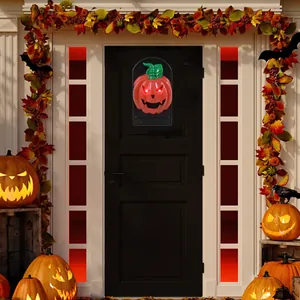 Timbre de calabaza de Halloween luminoso para decoración de ambiente de casa embrujada