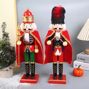 Classic 38cm wooden Christmas nutcracker soldier dolls holiday decor set