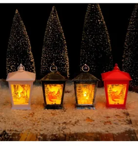 Vue détaillée des quatre variantes de couleur des lanternes de Noël avec LED chaudes