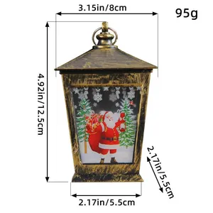 Lanterne de Noël vintage avec motif Père Noël et spécifications de dimensions