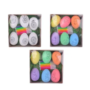 DIY Easter egg painting kit with foam bunny eggs and markers for kids creative graffiti