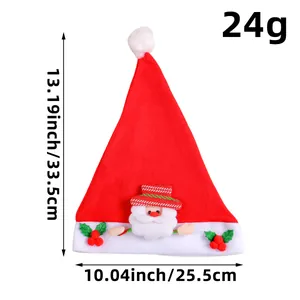 Cappello di Natale in peluche con motivo Babbo Natale, misura 33,5x25,5 cm e pesa solo 24g