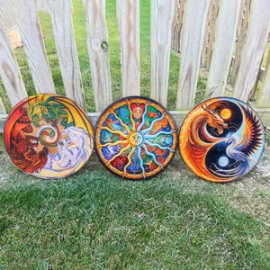 Tambor Chamánico Siberiano Con Baqueta Signos Del Zodiaco Árbol De La Vida Dragón Instrumento Musical De Percusión Para Decoración