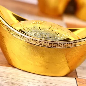 Traditional Chinese golden ingot ornament for New Year wealth and prosperity decoration