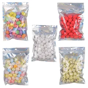 Mini œufs de Pâques tachetés colorés en sacs holographiques, lot de 5 styles variés