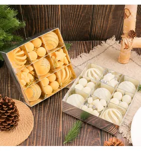 Detailed view of 35pcs flocked Christmas ball ornaments in elegant gift boxes