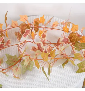 Realistic artificial autumn sweet potato leaf vine garland for Thanksgiving home decor