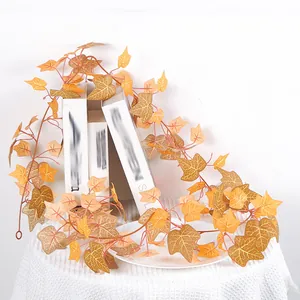 Realistic orange sweet potato leaf vine for Thanksgiving home and ceiling decoration