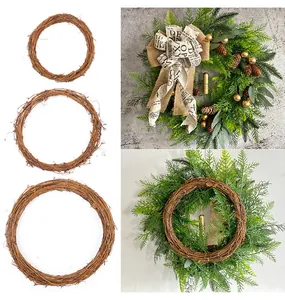 Natural grapevine rings in three sizes for DIY Christmas wreath making and crafts